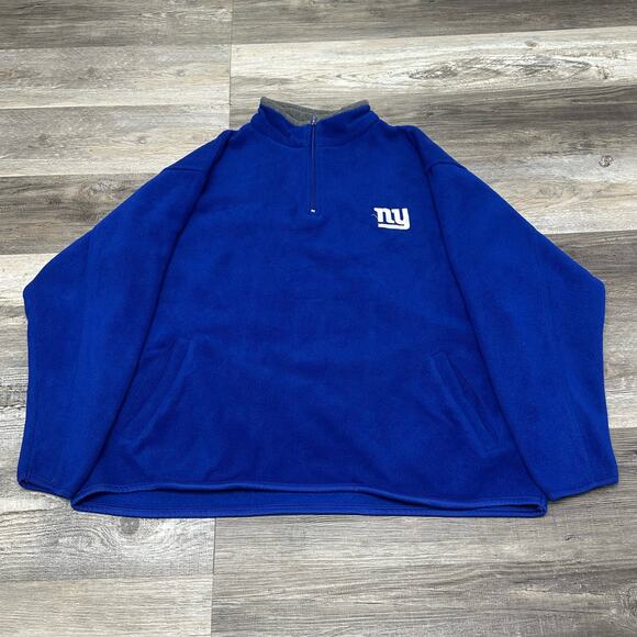 Vintage Puma‎ Blue Mens XL Puma Team NFL NY Giants Quarter Zip Fleece Sweatshirt - Picture 1 of 8